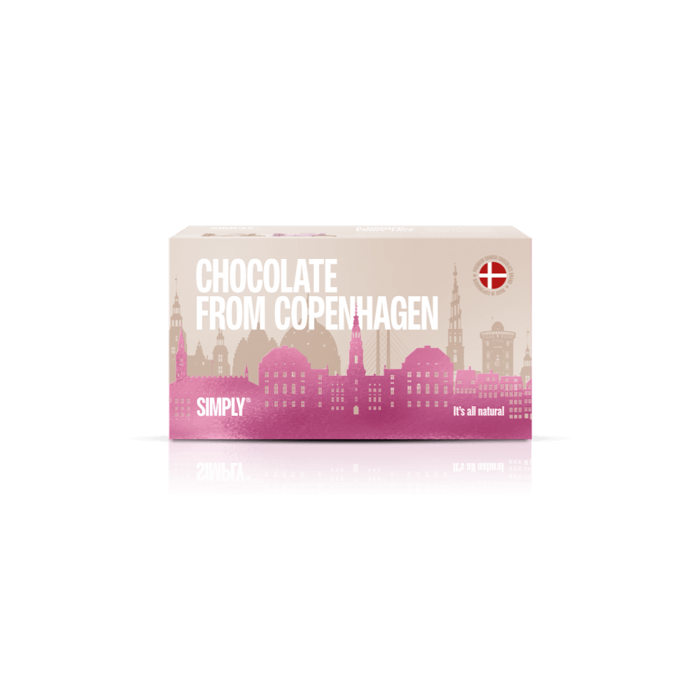 Schokoladen-Geschenkbox, 18 stk – Chocolate from Copenhagen Pink Edition