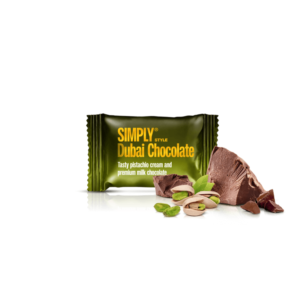 Schokolade Bites Kiste - 750g - 75 Stk - Simply® Pistazien Milch