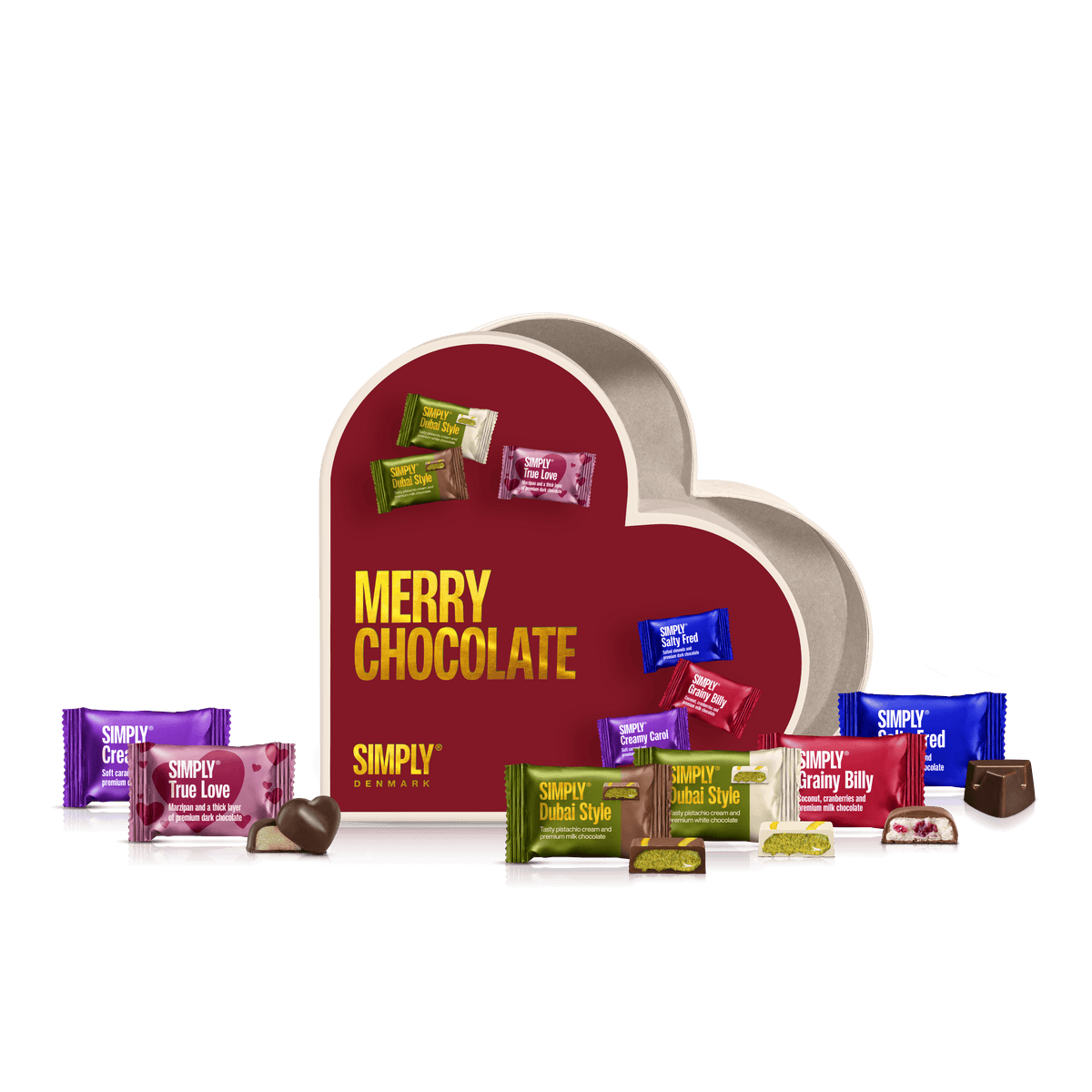 Geschenkbox, Herz M - Weihnachten (200g)