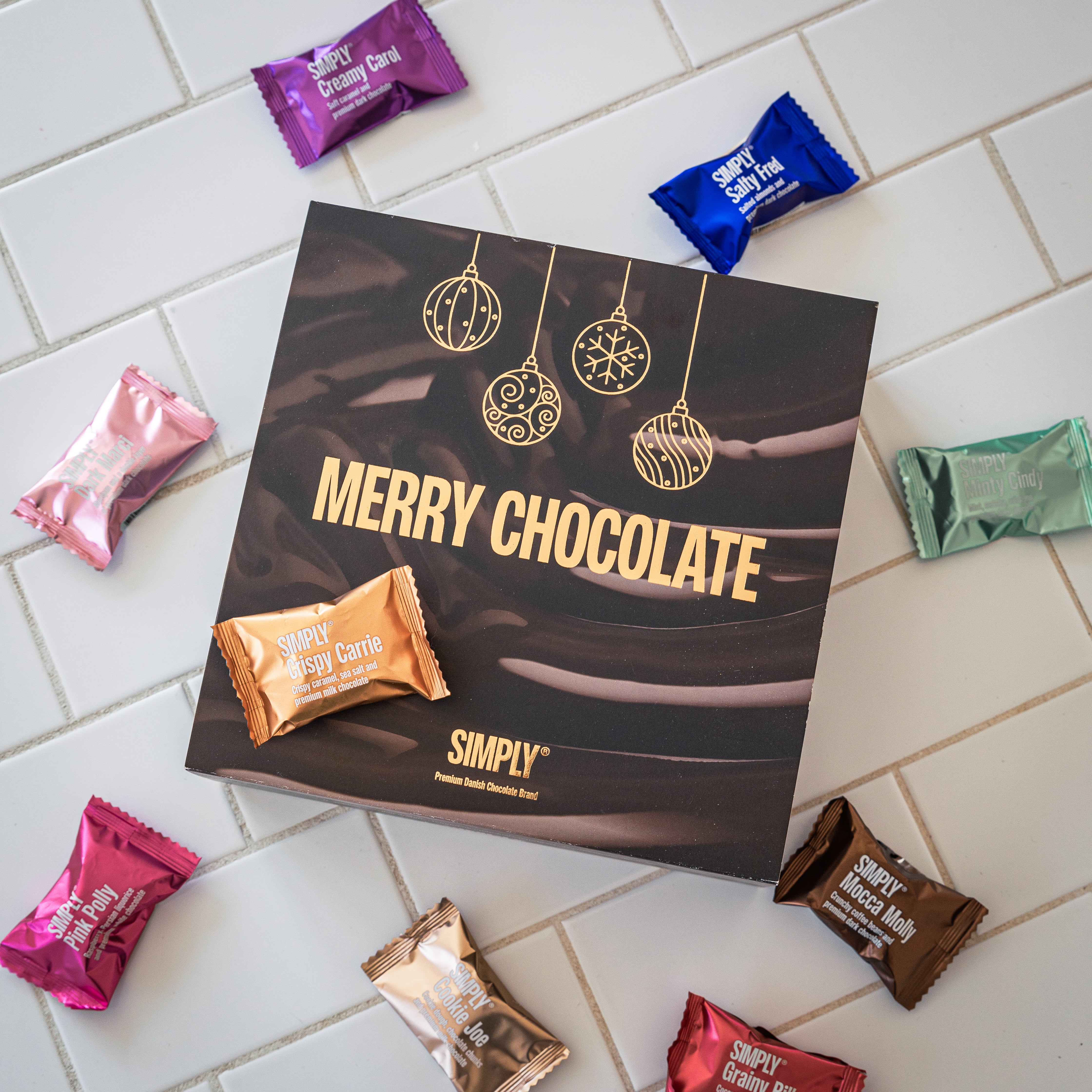 Schokoladen-Geschenkbox 50 Stk – Merry Chocolate