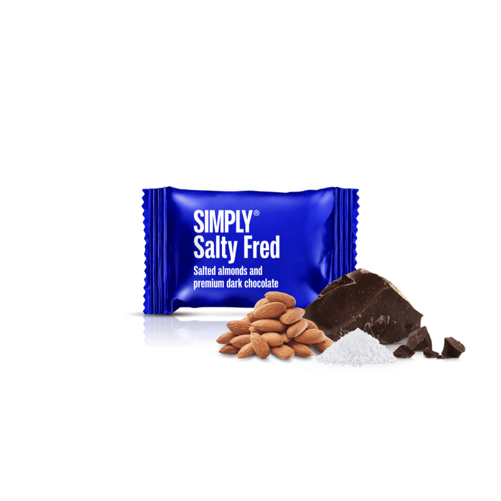 Schoko-Bites, Karton mit 75 stk - Simply® Salty Fred