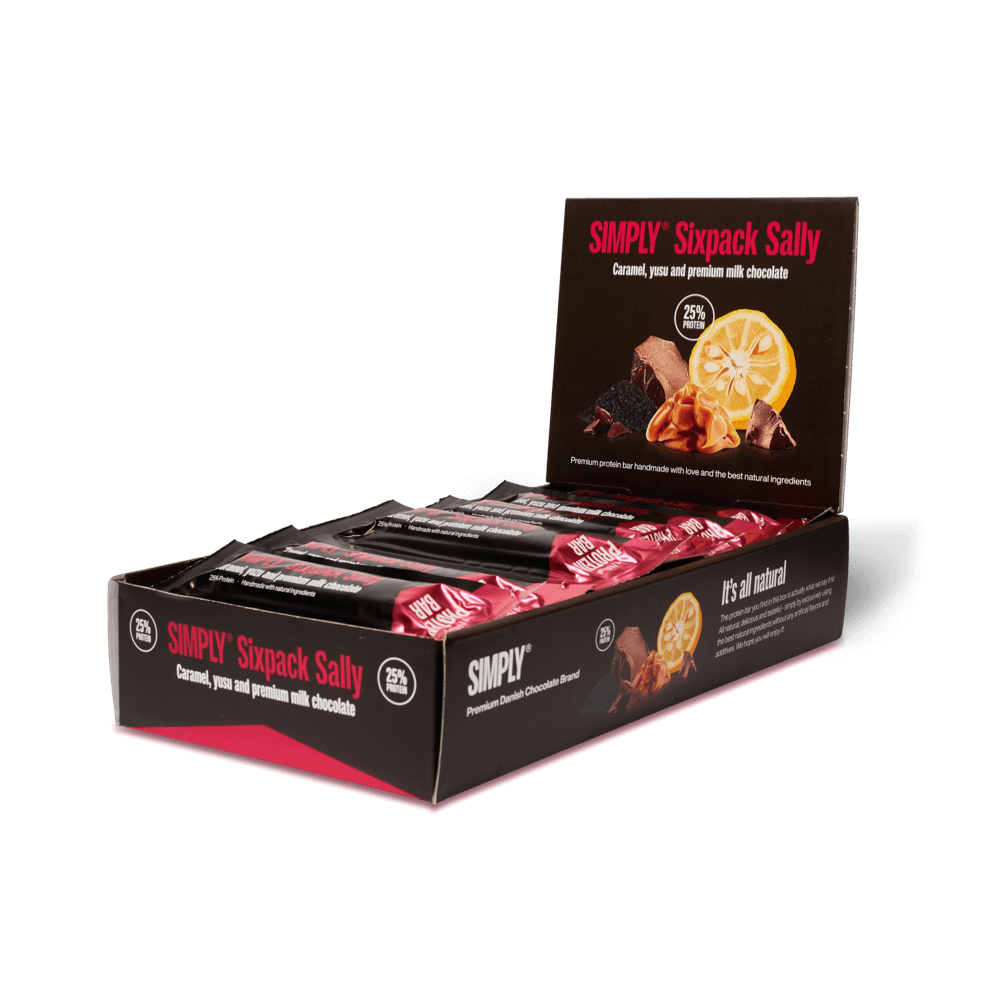 Schokoladen-Proteinriegel, Karton mit 15 stk – Simply® Sixpack Sally