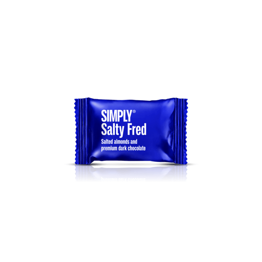 Simply® Salty Fred - 75 Bites | Saltede, ristede mandler med premium mørk chokolade - Box of Bites - Simply®