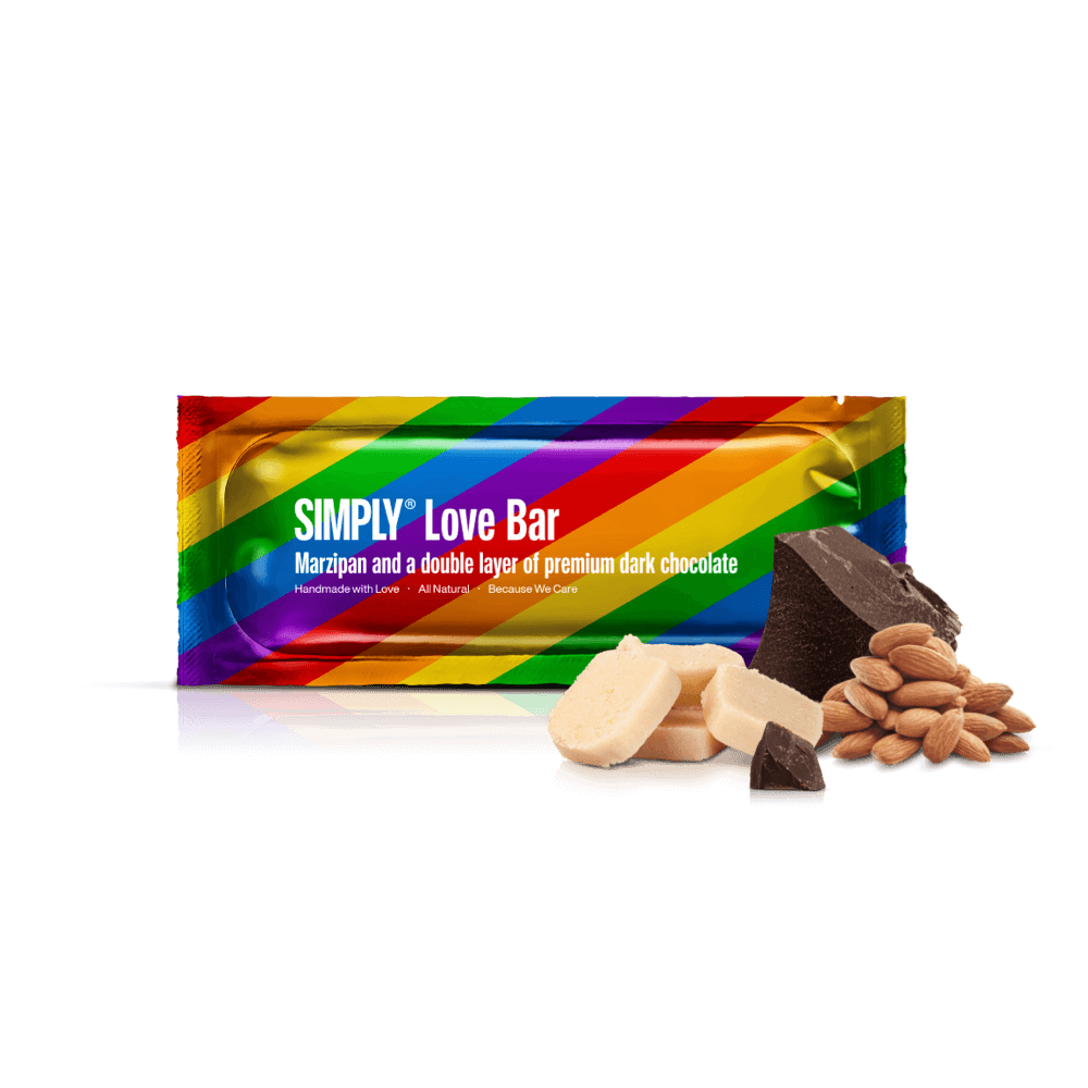 Simply® Love Bar | Marcipan og et tykt lag premium mørk chokolade - Chocolate Bars - Simply®