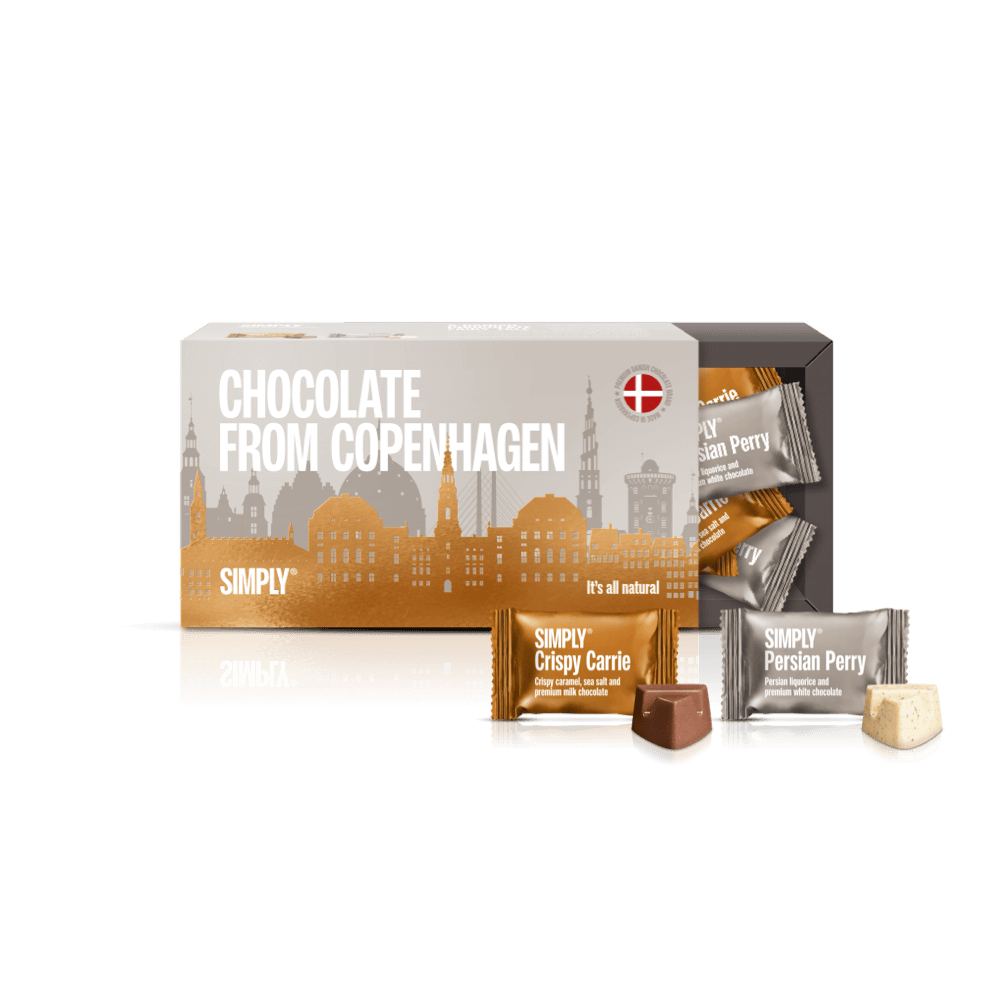 Schokoladen-Geschenkbox, 18 stk – Chocolate from Copenhagen Brown Edition