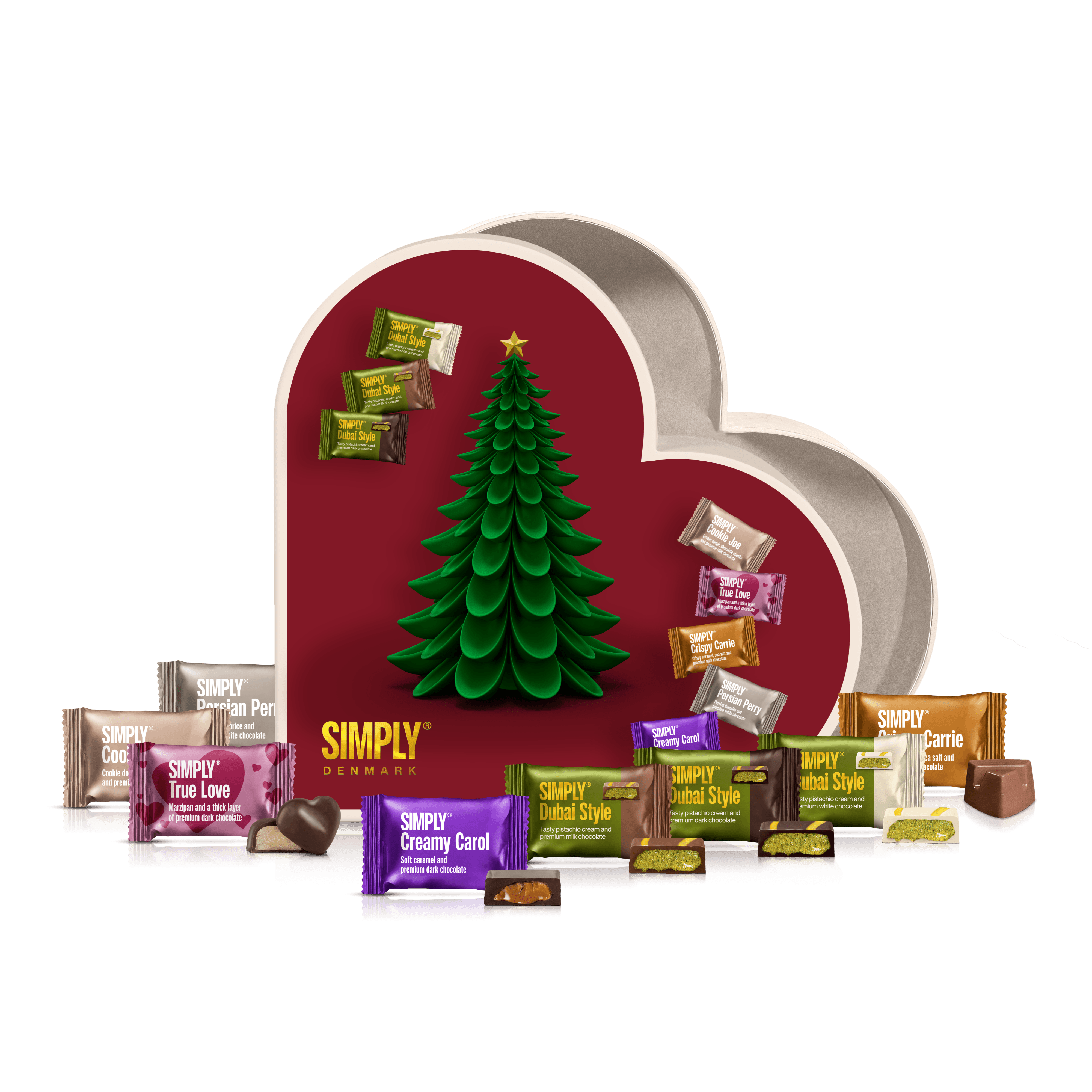 Geschenkbox, Herz L - Weihnachten (400g)
