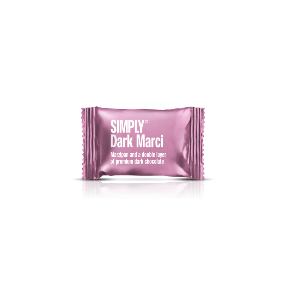 Simply® Dark Marci - 75 Bites | Marcipan og et tykt lag premium mørk chokolade - Box of Bites - Simply®