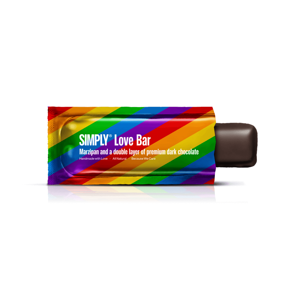 Simply® Love Bar | Marcipan og et tykt lag premium mørk chokolade - Chocolate Bars - Simply®