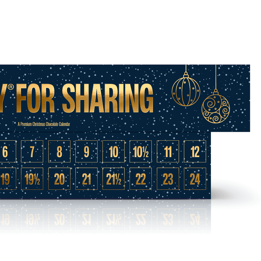 Simply® For Sharing | Chokoladejulekalender med 2 stykker bag hver låge - Christmas Calendar - Simply®