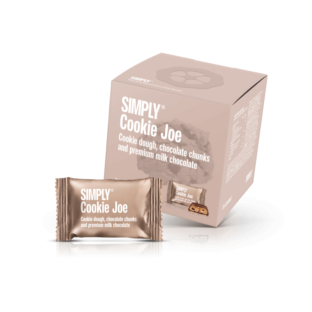Simply® Cookie Joe - Gaveæske med 9 bites | Cookie dough, chokolade chunks og premium mælkechokolade - Single Cubes - Simply®