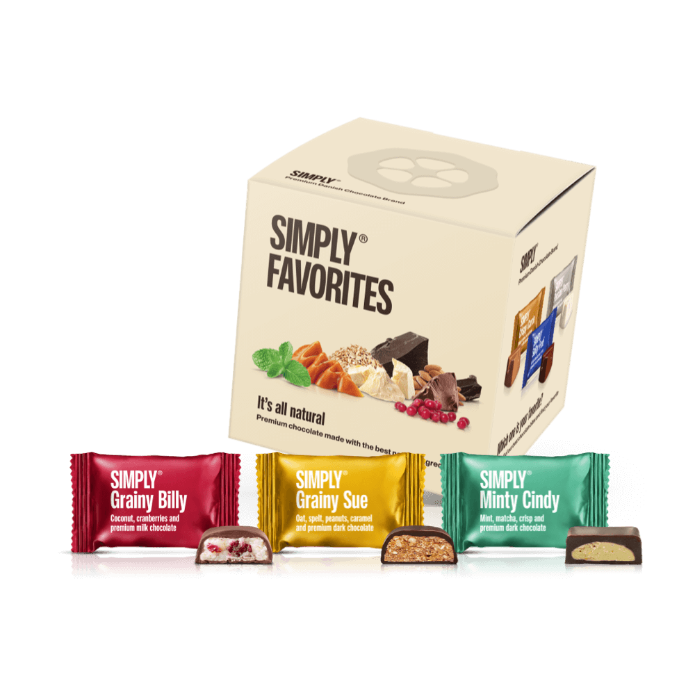 Simply® Favorites - Gaveæske med 9 bites | Smag vores favoritter - Single Cubes - Simply®